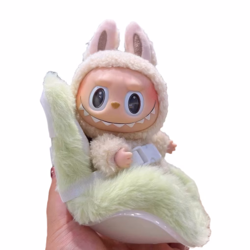 Car Seat Fluffy Green for labubu the monsters
