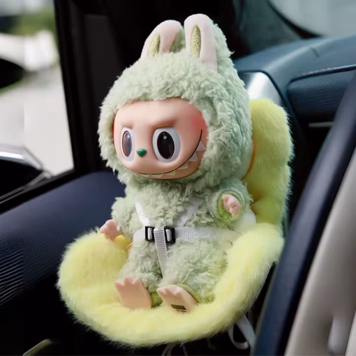 Labubu Car Seat Fluffy Yellow