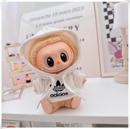 Labubu Adidas hoodie white