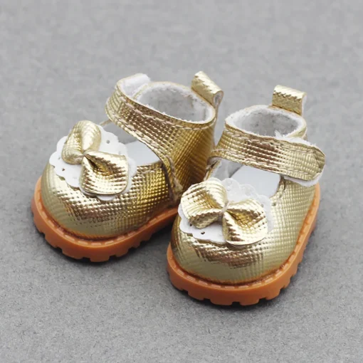 Labubu Mary Jane shoes gold