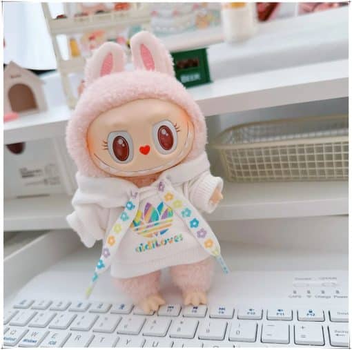 Adidas hoodie white for Labubu