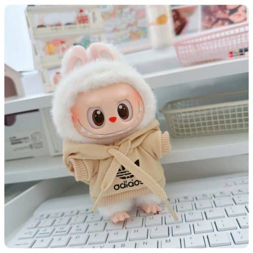 Adidas hoodie beige for Labubu